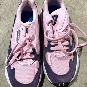 Adidas Pink and Purple Falcon Sneakers